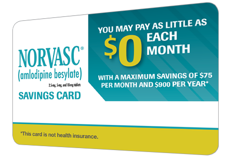 Norvasc Savings card Norvasc Savings card